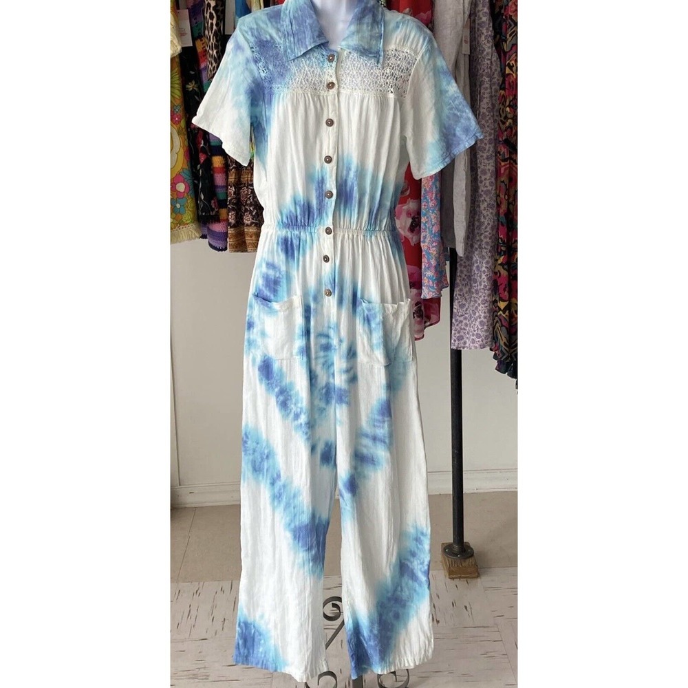 New Jen's Pirate Booty Ollie Tie Dye Jumpsuit Size Small